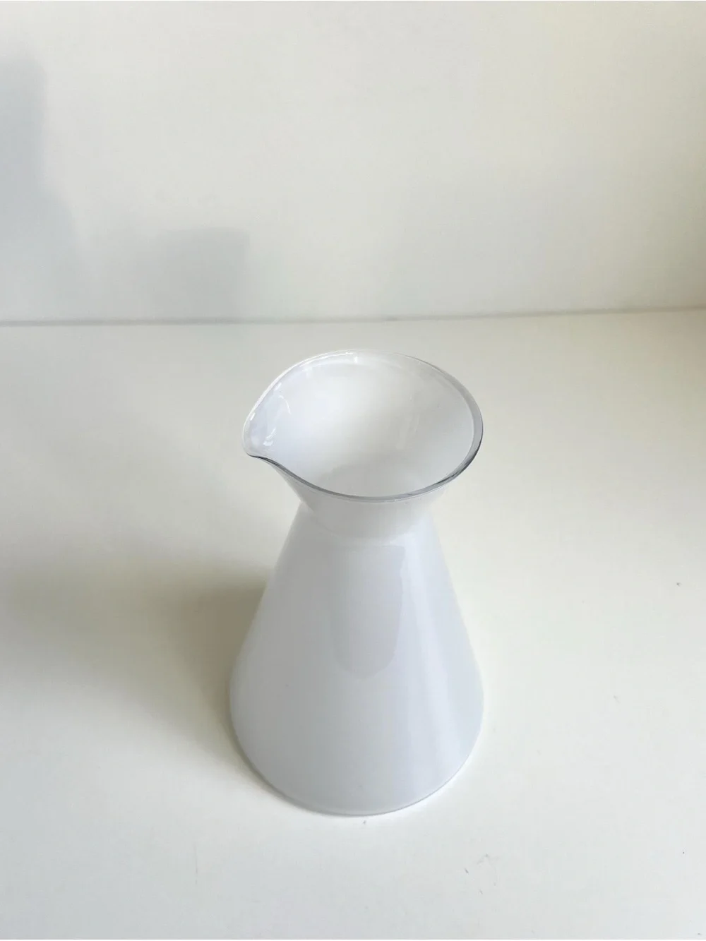 Vintage IKEA Leende Carafe by Anne Nilsson: White Glass Pitcher